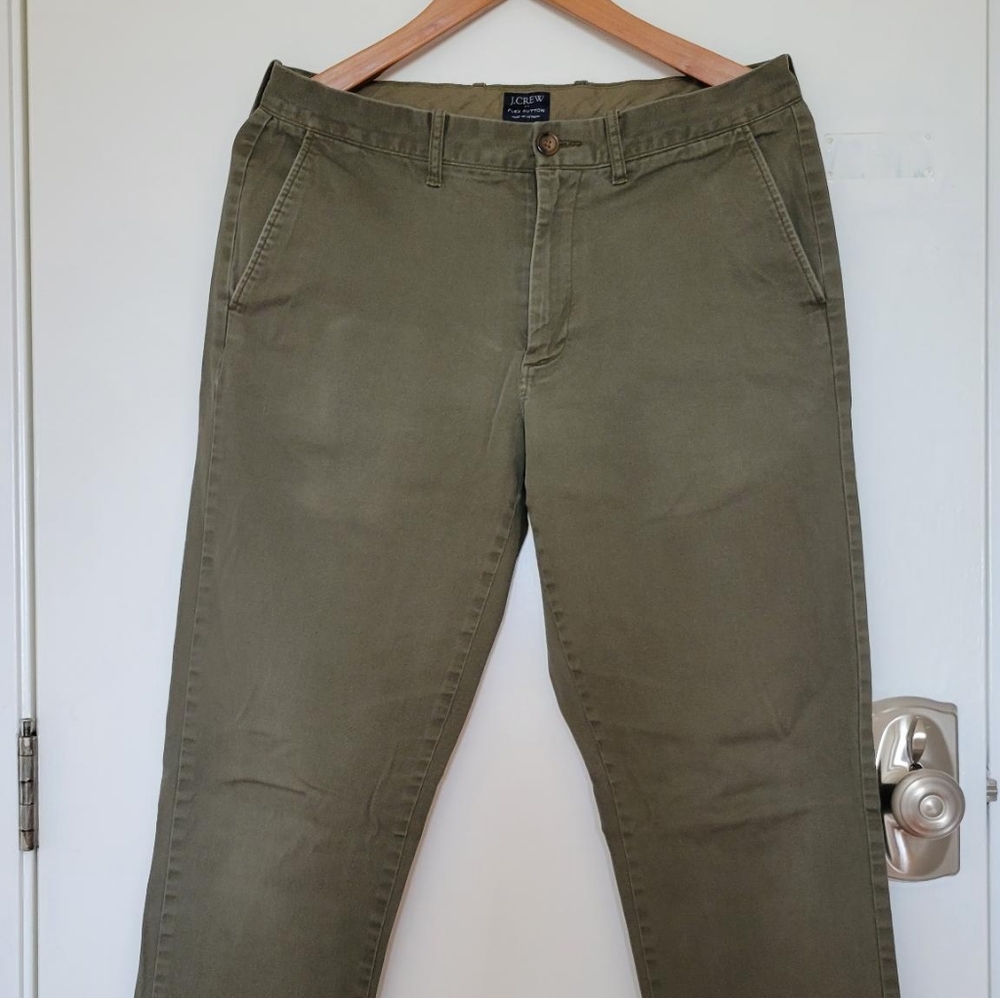 J Crew Flex Sutton Green Khakis